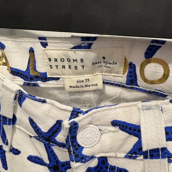 NWOT-Kate Spade Women's White Starfish Denim Capri - Picture 9 of 9